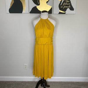 Gilli Halter Fit and Flare Yellow Dress Size 1x- NWT